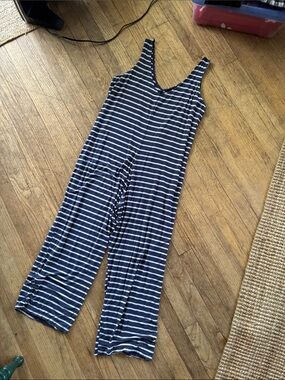 OLD NAVY…Striped,’ Sleeping Jumpsuit in Navy and White sz. SM